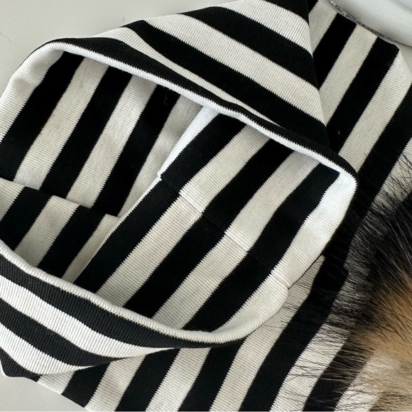 NWT Child Infant Striped Beanie Hat with Fur Pom Pom - Picture 9 of 10